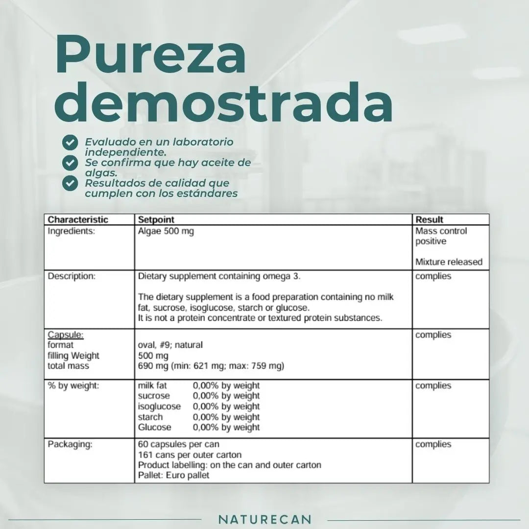 Cápsulas de Omega-3 de Algas Naturales